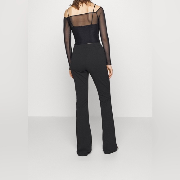 Abercrombie & Fitch Black Mesh Sleeve Cropped Long Sleeve Top size Large EUC - Picture 4 of 14